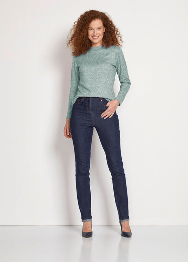 Sous-pull chaud court col montant Uni Vert