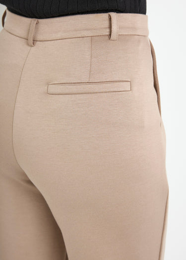 Pantalon structuré de ville maille milano unie Beige
