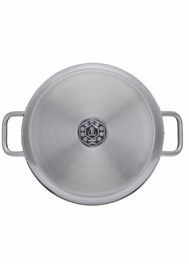 Faitout inox 38cm Pro + couvercle Argente