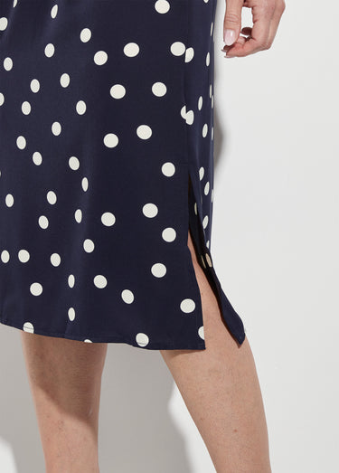 Robe chemisier à pois longue à ceinturer Marine Pois