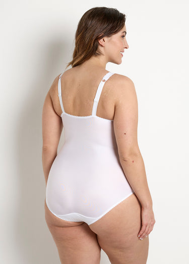 Body sans armatures dentelle incrustée Blanc