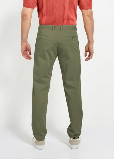 Pantalon chino droit toile coton stretch Kaki