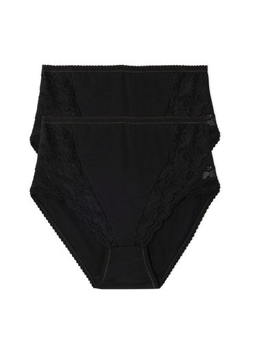 Culottes couvrantes dentelle - lot de 2 Noir Lot2
