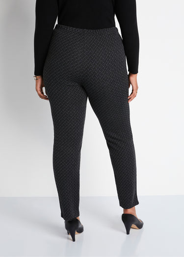 Legging droit ceinture élastiquée avec laine Noir/Anthracite