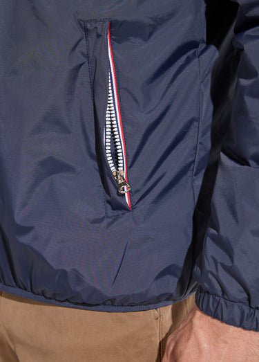 Parka courte chaude fourrée déperlante Marine/Ecru
