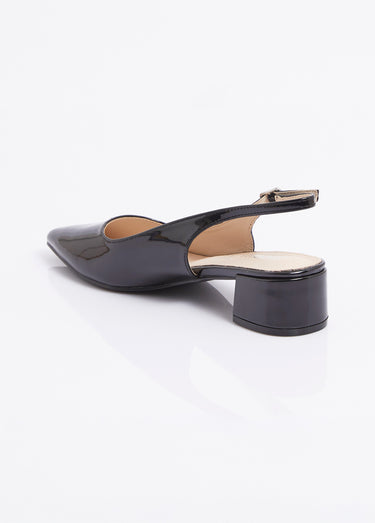 Escarpins slingback vernis pointus Vernis Noir