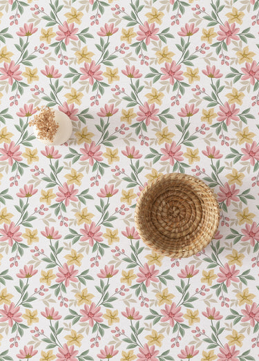 Nappe anti taches motif fleuri Imprime/Rose