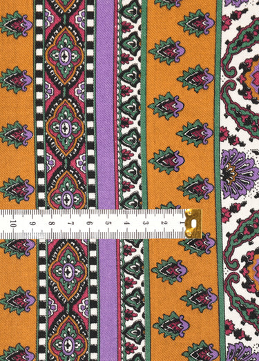 Coupon tissu motif cachemire, Devarana Fond Camel