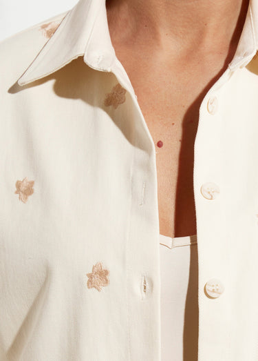 Surchemise en coton avec broderies Ecru