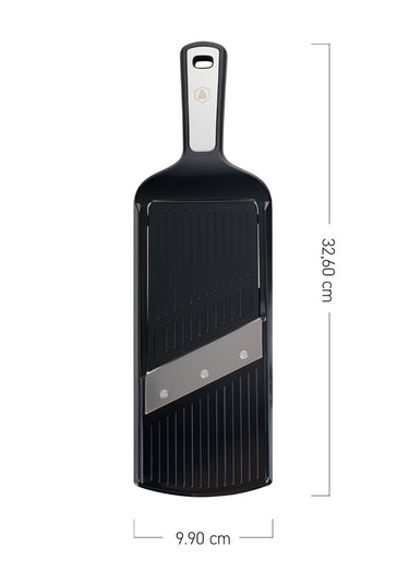 Râpe de cuisine 2 lames inox + poussoir Noir/Gris