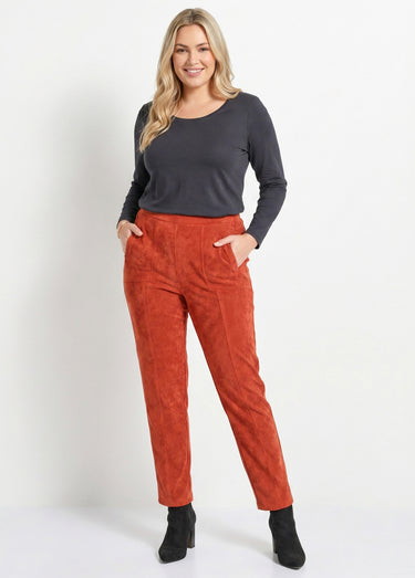 Pantalon droit taille élastiquée velours milleraies Epice