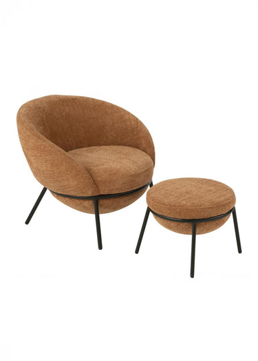 Fauteuil repos tissu + repose pieds 3M Marron