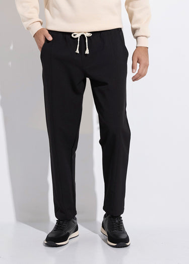 Pantalon sportswear en maille, élastiqué Noir