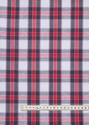 Coupon tissu coton écossais, Gentleman Carreaux Noir