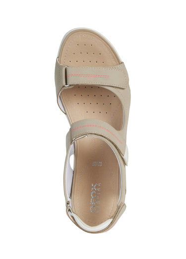 Sandales sportwear à scratchs Taupe