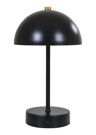 Lampe à poser rechargeable en métal Noir