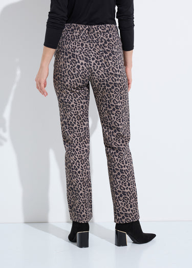 Pantalon droit 5 poches coton stretch Leopard