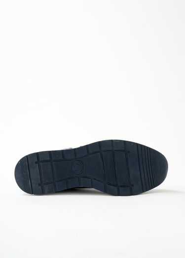 Baskets largeur confort cuir bi-matière Bleu