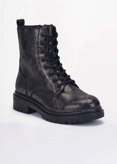 Bottines fantaisie style Combat boots Noir