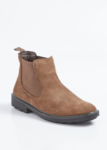 Boots Chelsea pour homme en cuir velours Beige
