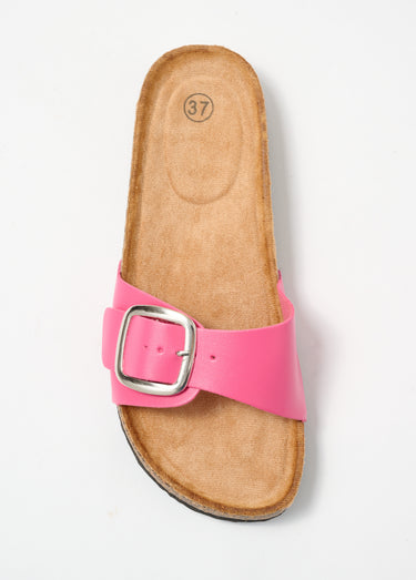 Mules bride et semelle confortable Fuchsia