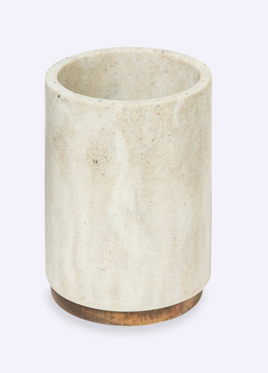 Pot à brosse à dents effet pierre Beige