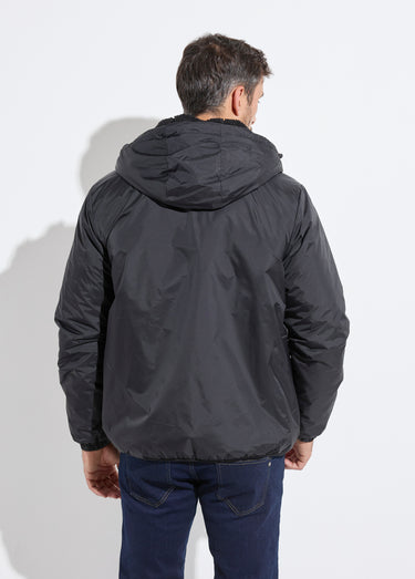 Parka courte chaude fourrée déperlante Noir