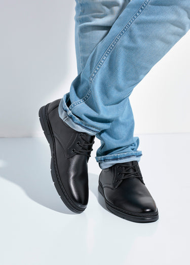 Derbys à lacets casual chic simili cuir Noir