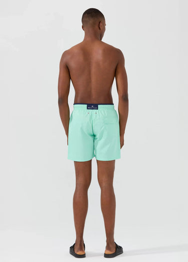 Short de bain uni, taille élastiquée Menthe