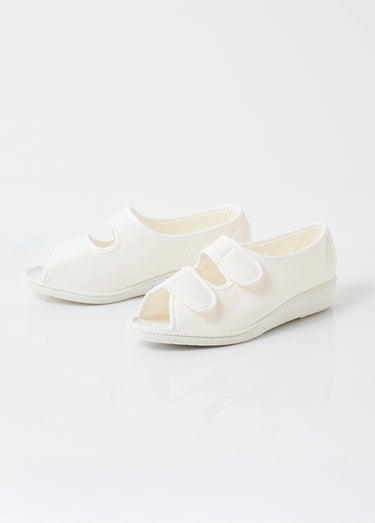 Sandales largeur confort bout ouvert Blanc