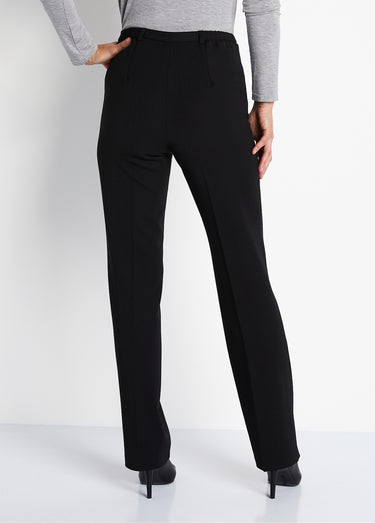 Pantalon taille semi-élastiquée droit Noir