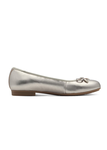Ballerines cuir semelle plate antidérapante Argente