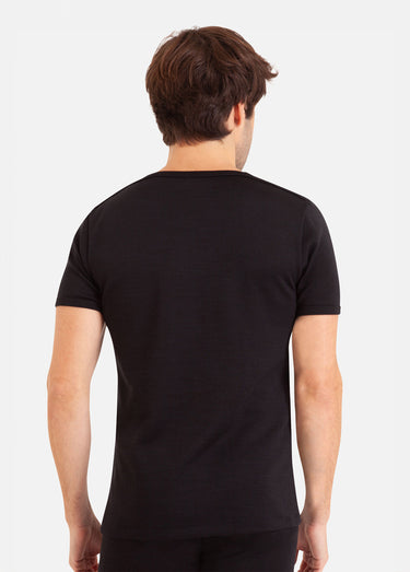 T-shirt thermique chaud avec laine Noir