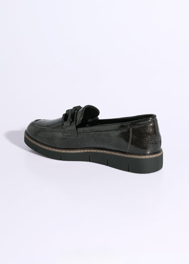 Mocassins semelle compensée style rock Gris