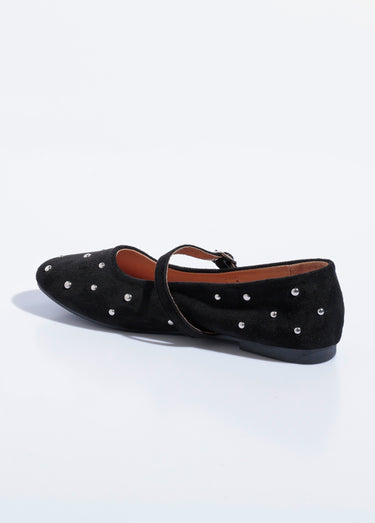 Ballerines babies détails pois métal Noir