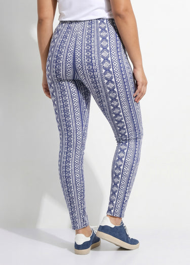 Legging imprimé taille élastiquée Rayures