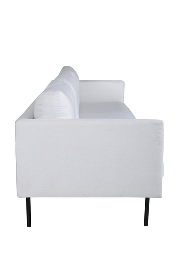 Canapé 3 places en tissu et pieds acier Noir/Beige Clair