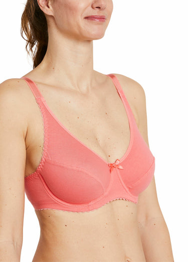 Soutien-gorge avec armatures coton stretch Peche