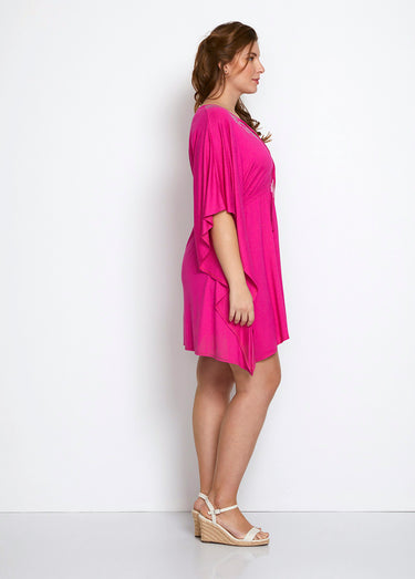Tee-shirt longueur tunique volume T Fuchsia