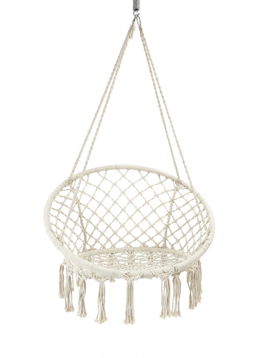 Siège bohème en macramé, à suspendre Beige