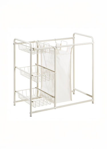Grand panier à linge pour buanderie Blanc