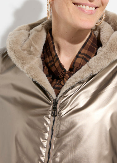 Parka réversible déperlant / fourrure 1 Bronze