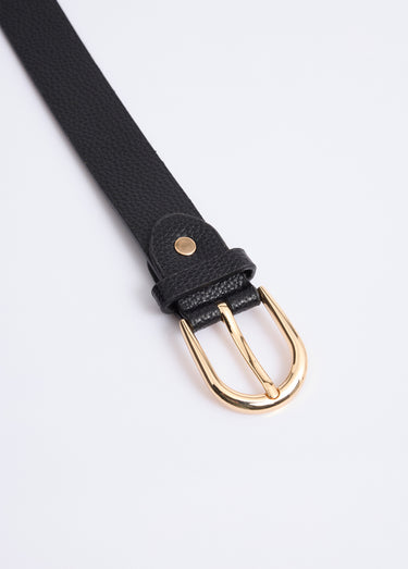 Ceinture en simili cuir aspect grainé Noir
