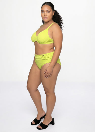 Maillot de bain 2 pièces lignes irisées Anis
