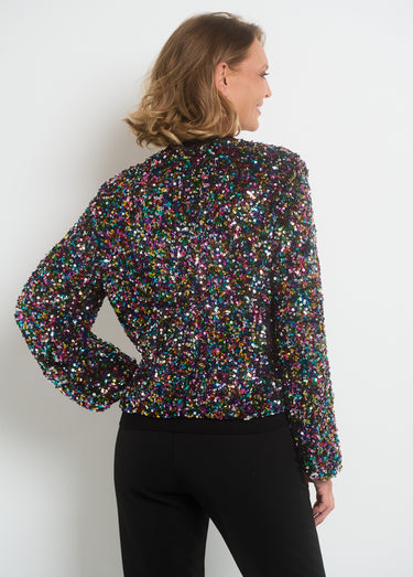 Sweat à paillettes à manches longues Multicolore