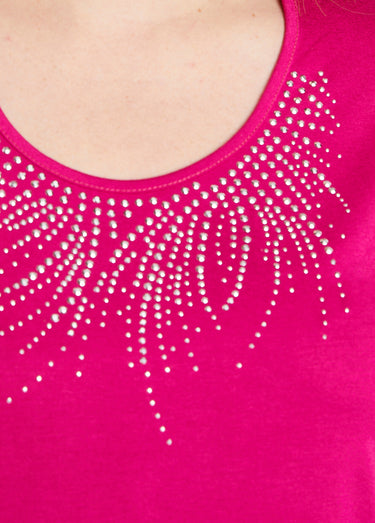 T-shirt court manches courtes Fuchsia