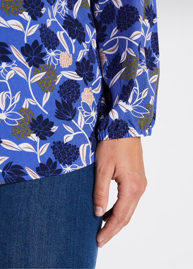 Tunique ample longue imprimé floral Imprime/Bleu