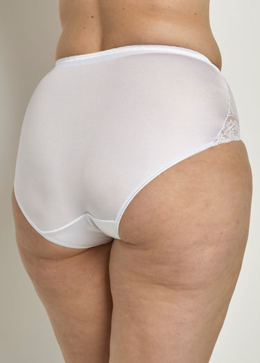 Culottes hautes couvrantes en dentelle Blanc Lot2