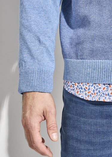 Pull col rond maille caviar coton Jean