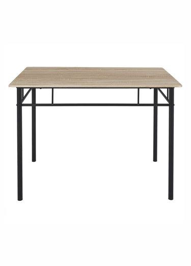 Set Table + 4 Chaises style industriel LOKA Marron/Noir